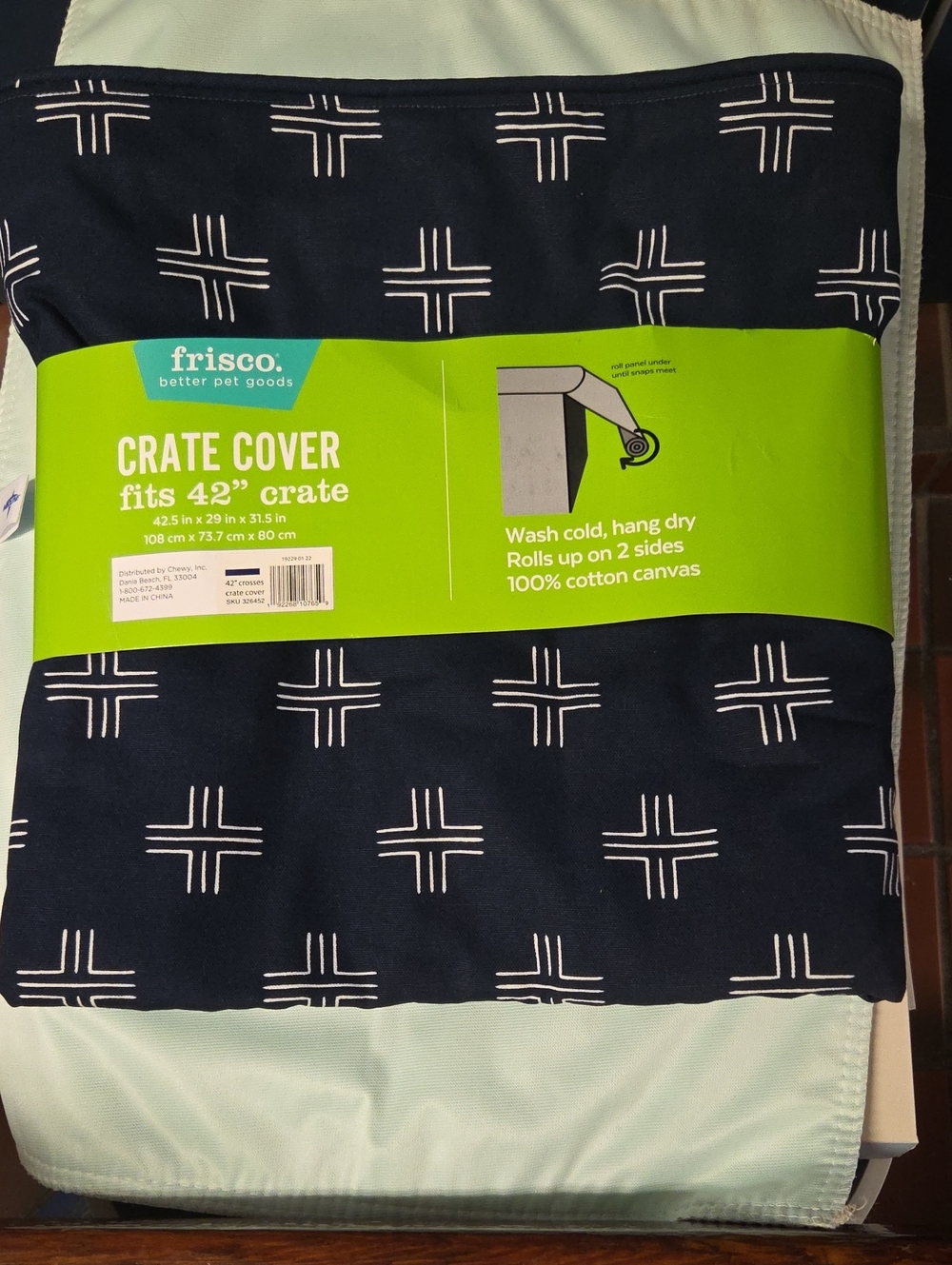 Frisco Navy Patterned Crate Cover for 42" Crate
